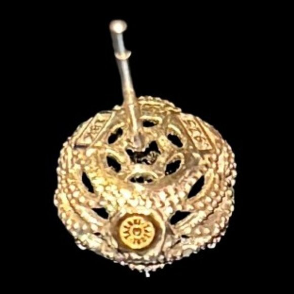 Tacori Sterling Silver & 18K Gold Black Lightening Onyx Bezel Set Earrings - LNC - Picture 6 of 10